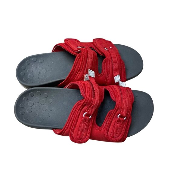 VIONIC Red Sarah Sandals Loop and Hook 2 Strap Women's Size 7.5 Orthopedic - Picture 1 of 8